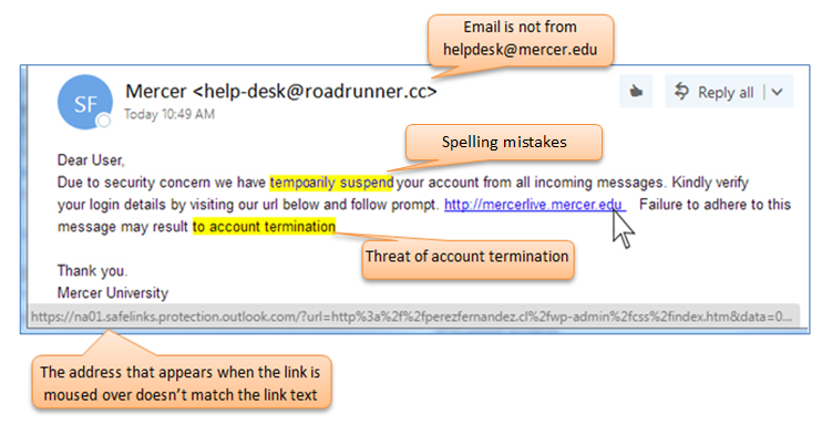 phishing example